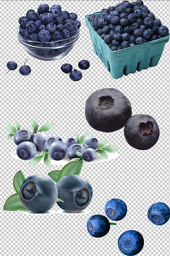 蓝莓颗粒免扣素材设计