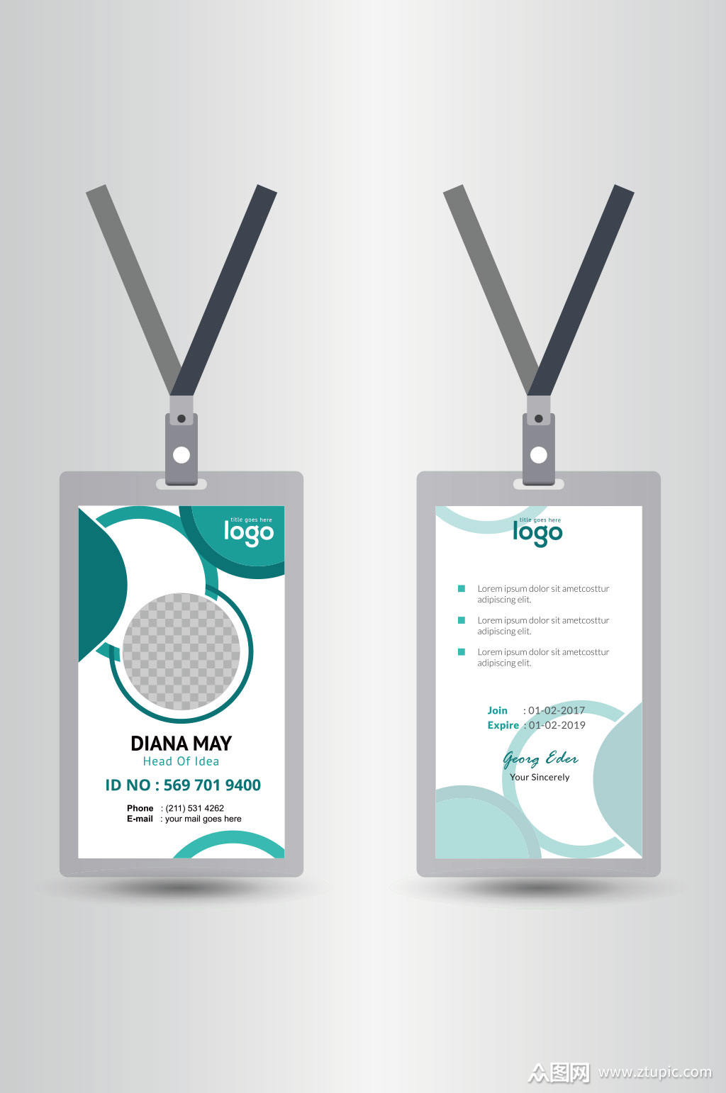 公司胸卡模板设计素材