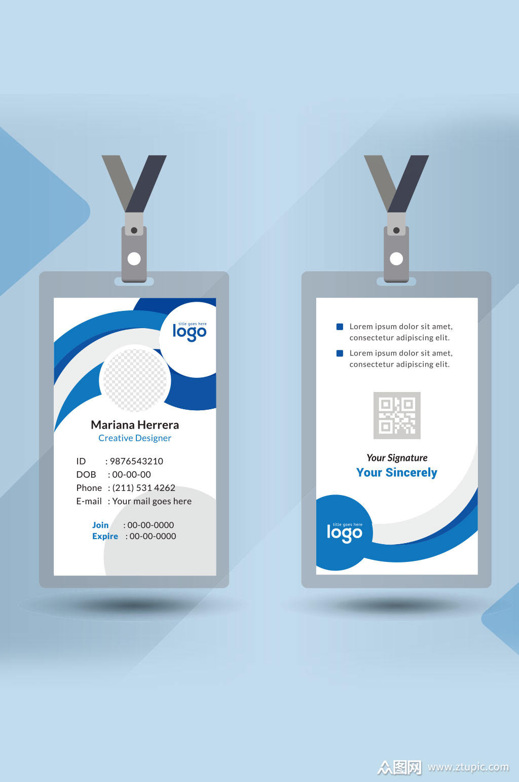 公司胸卡模板设计素材