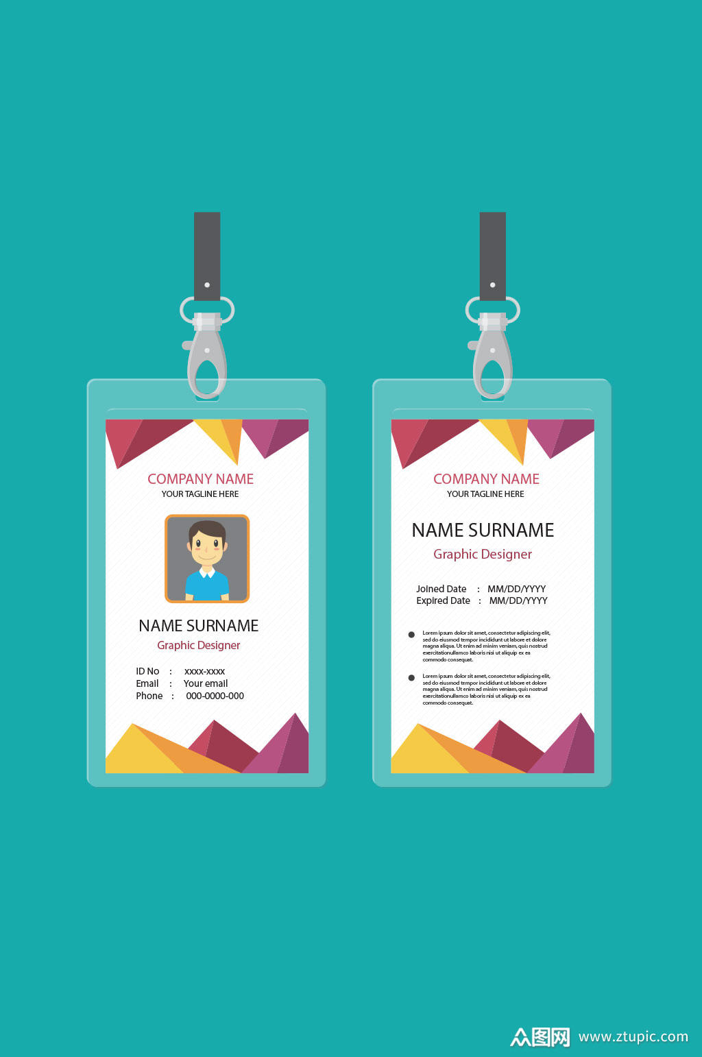 公司工作证模板设计模板下载-编号860191-众图网