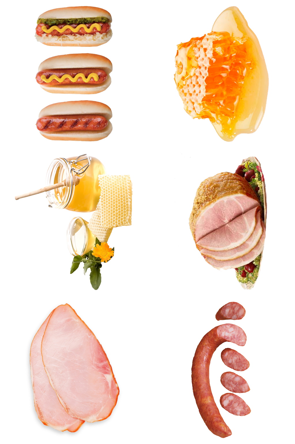 热狗蜂蜜火腿香肠免扣元素设计素材