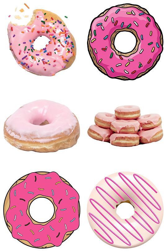新鲜出炉甜甜圈免扣元素设计