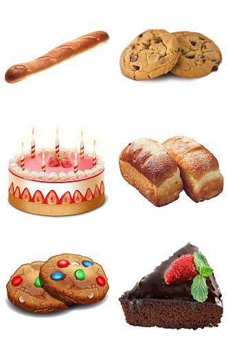 面包生日蛋糕饼干免扣元素设计