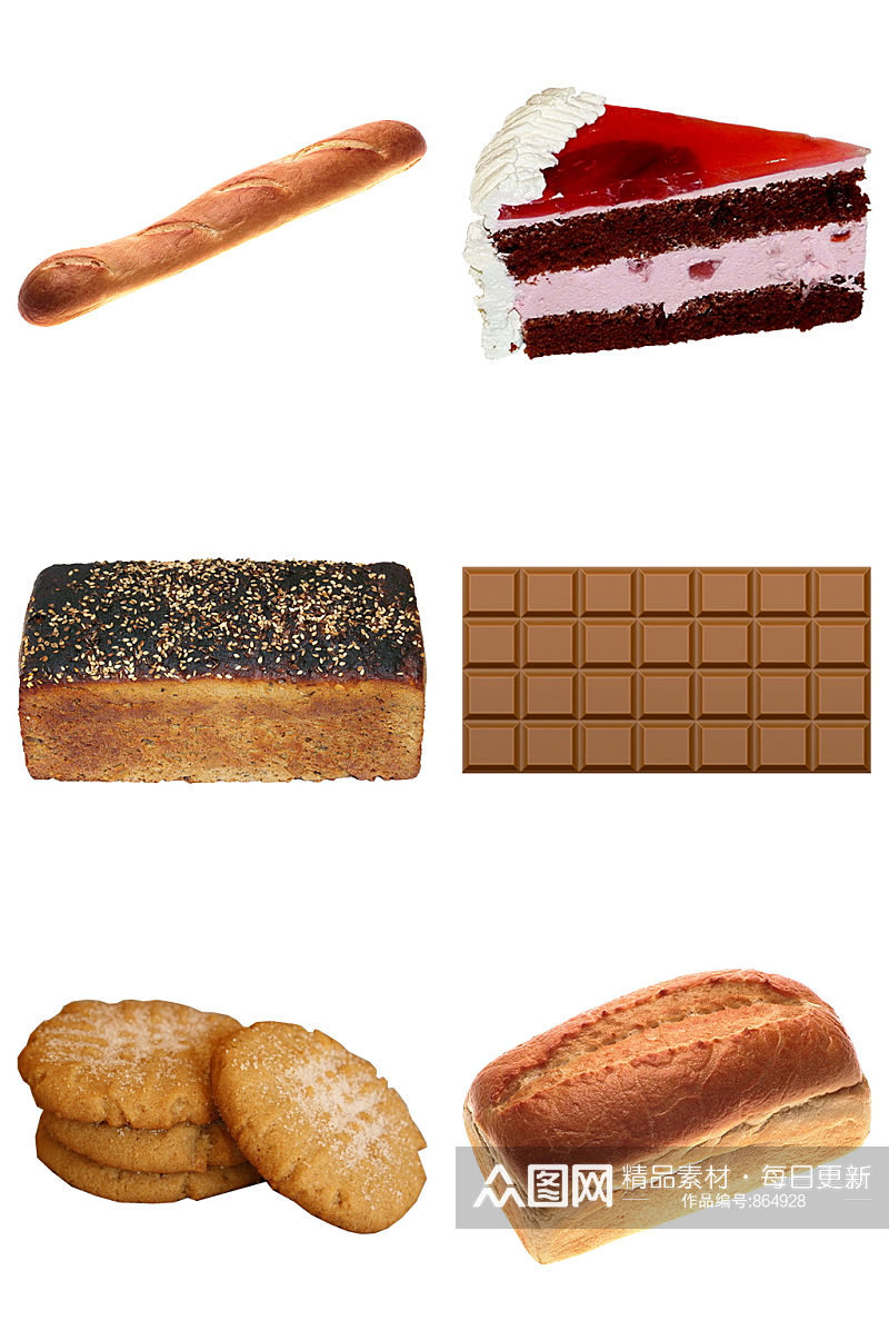 抹茶蛋糕面包巧克力免扣元素设计素材