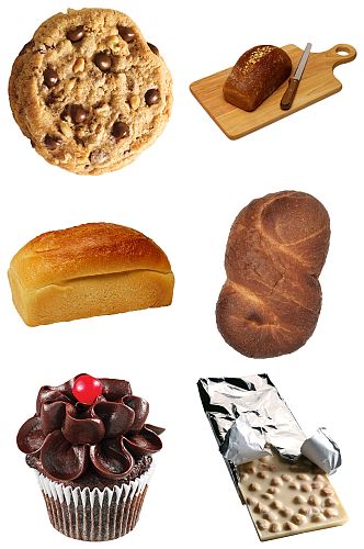 饼干巧克力蛋糕面包免扣元素设计