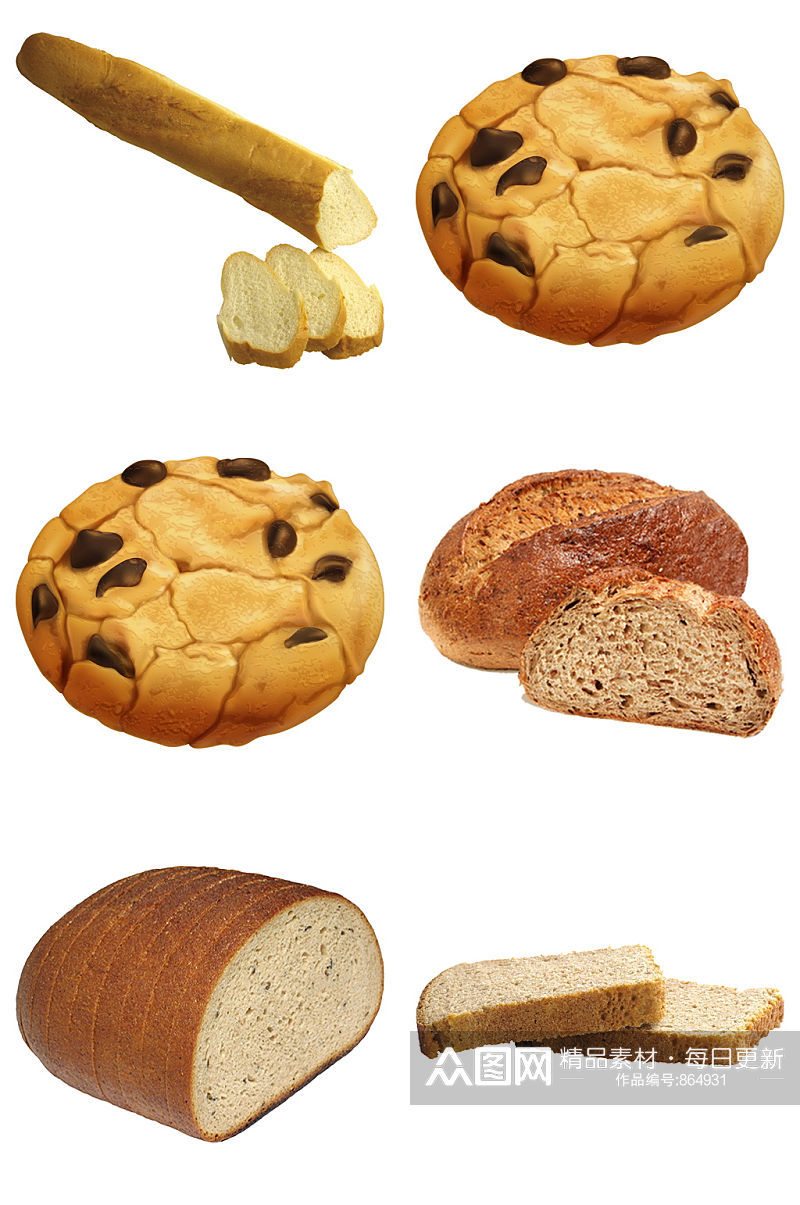 饼干面包免扣元素设计素材