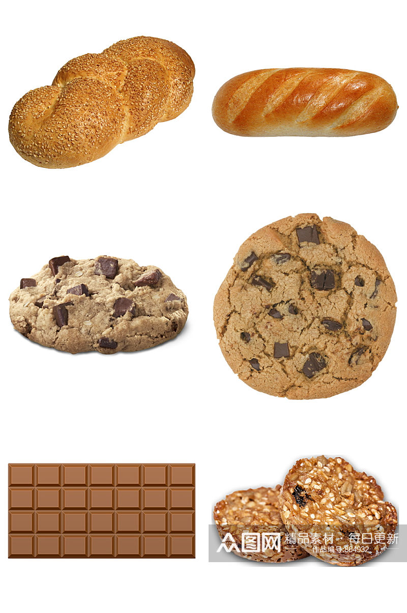 巧克力饼干面包免扣元素设计素材