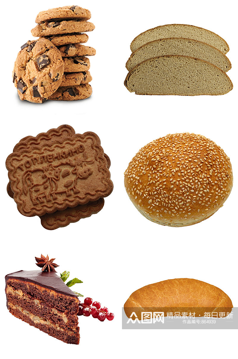 面包饼干蛋糕免扣元素设计素材