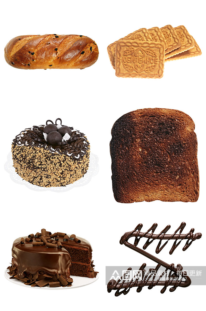 面包生日蛋糕饼干巧克力免扣元素设计素材