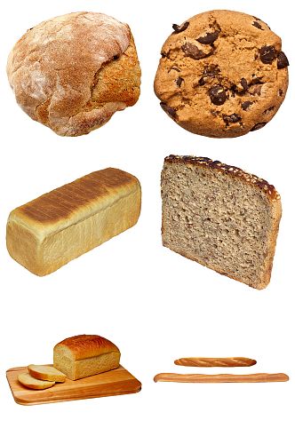 长面包和面包片桃酥免扣素材设计