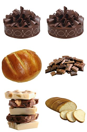 巧克力蛋糕面包饼干免扣素材设计