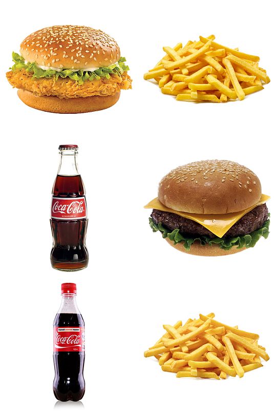 汉堡可乐薯条免扣素材设计