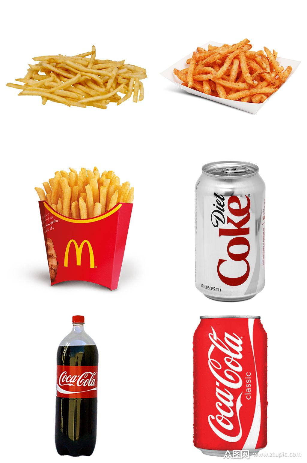 可乐薯条免扣素材设计