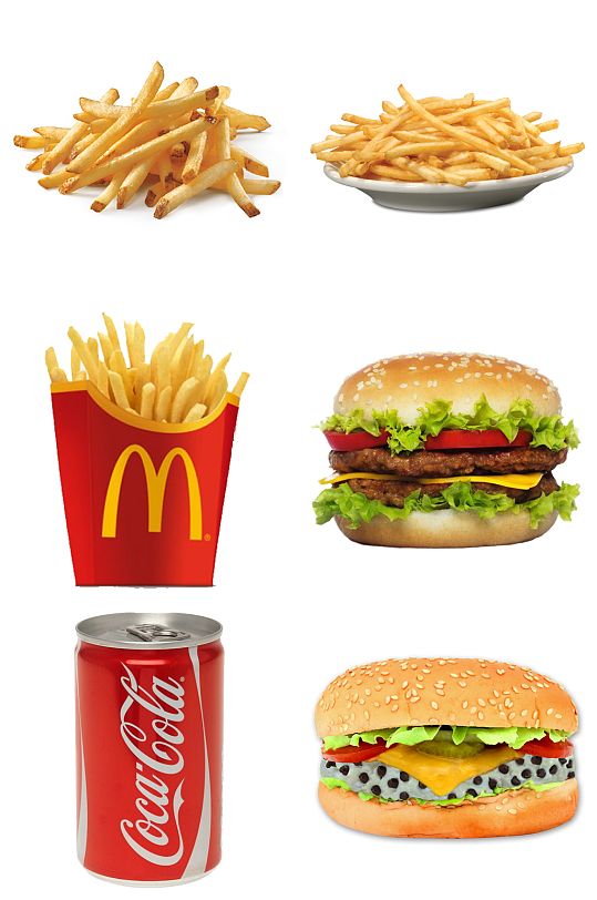 汉堡薯条可乐免扣素材设计