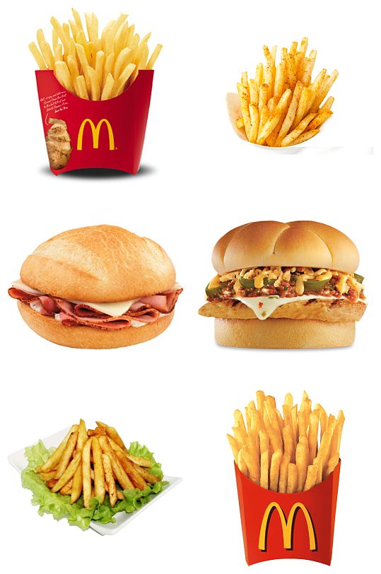 美味汉堡薯条免扣素材设计