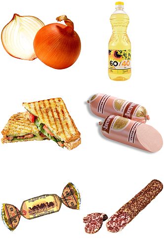 香肠三明治糖果洋葱食品创意设计元素素材