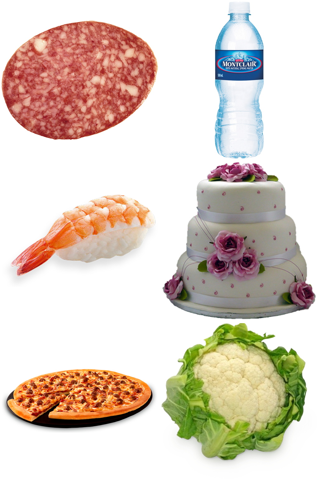 花菜肉类蛋糕矿泉水食品创意设计元素素材素材
