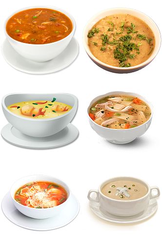 传统中国汤类食品创意设计元素素材
