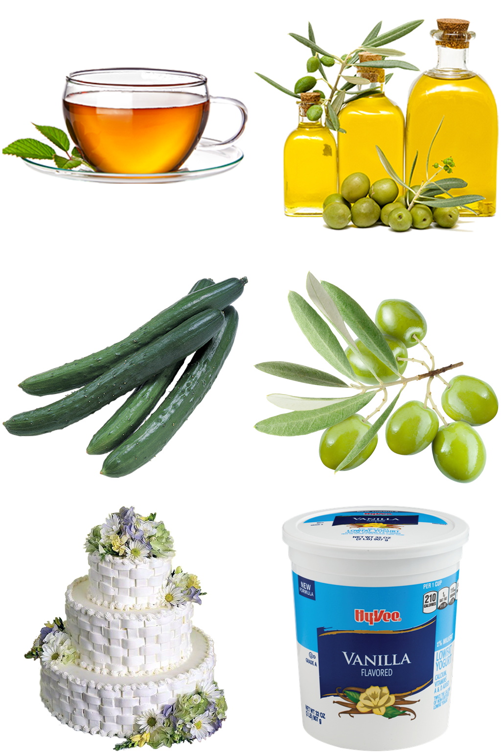 蛋糕花菜黄瓜花茶设计元素素材素材