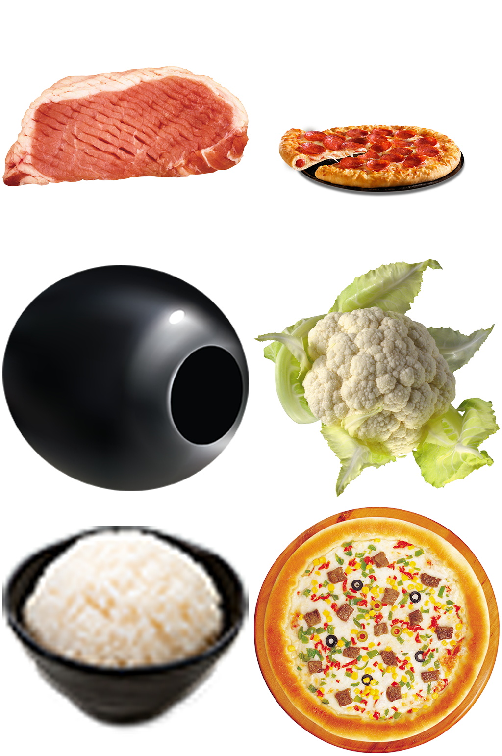 大米披萨花菜食品创意设计元素素材素材