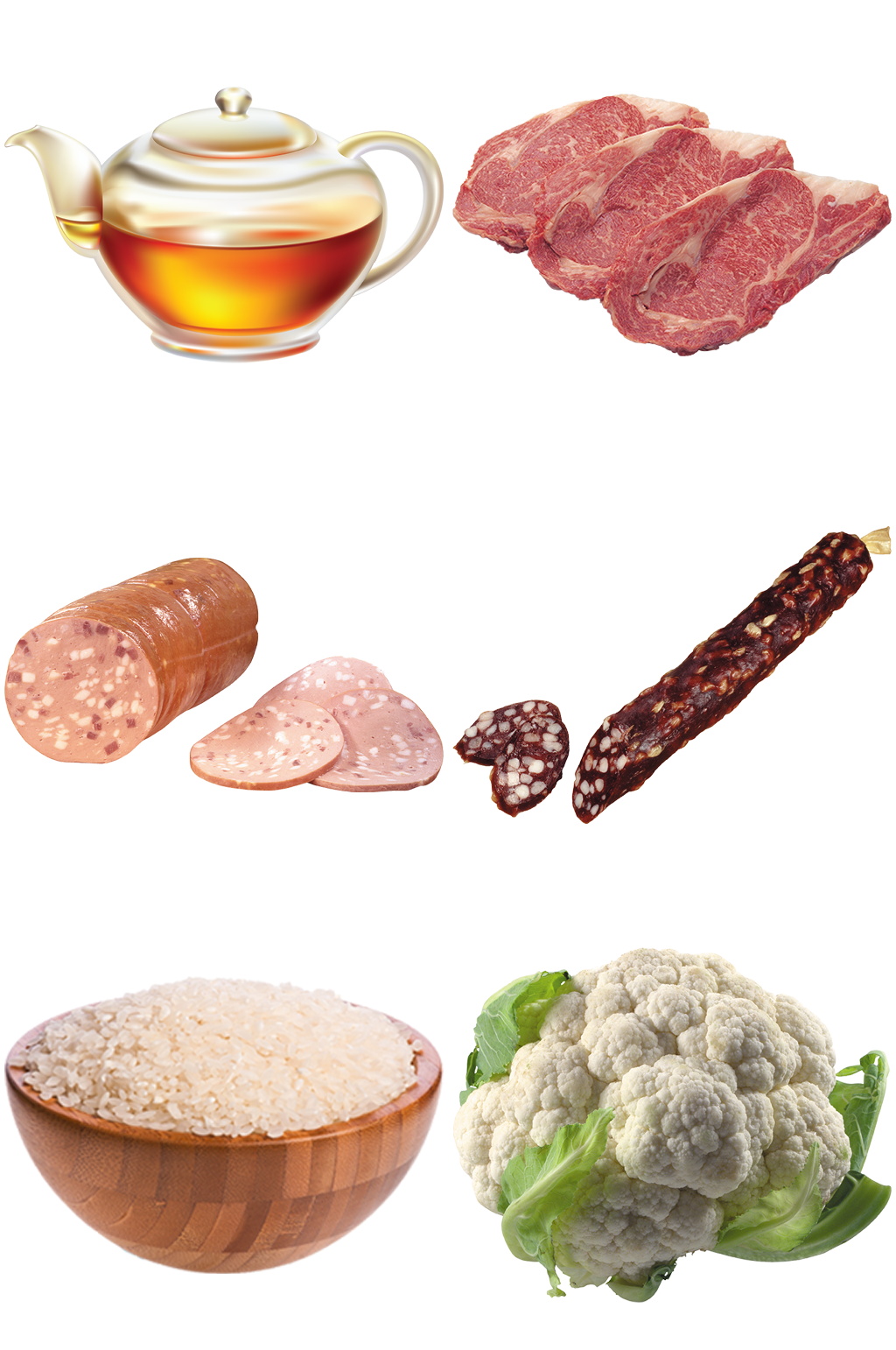 腊肠火腿大米花菜设计元素素材素材