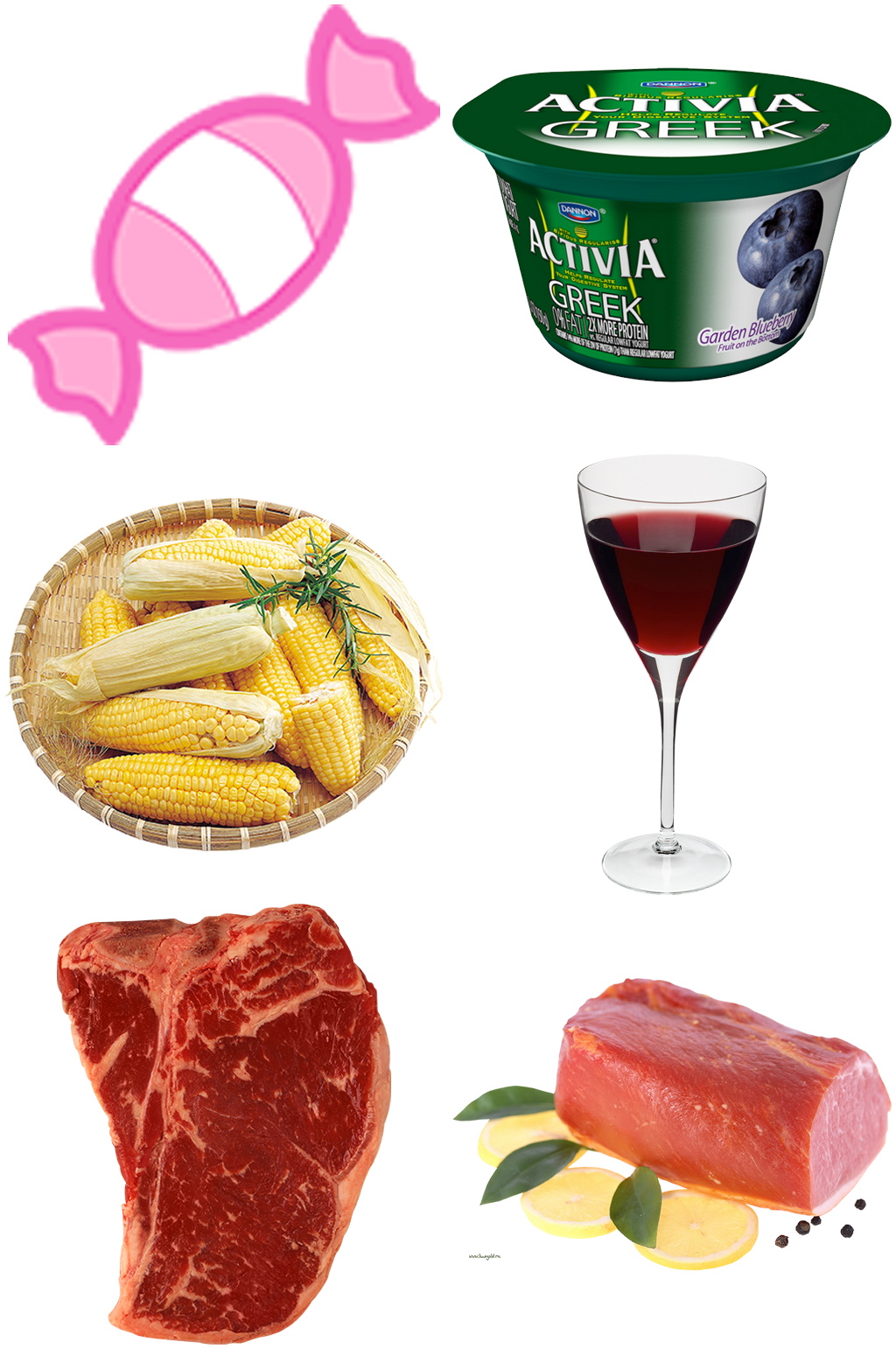 玉米肉类红酒牛奶食品创意设计元素素材素材