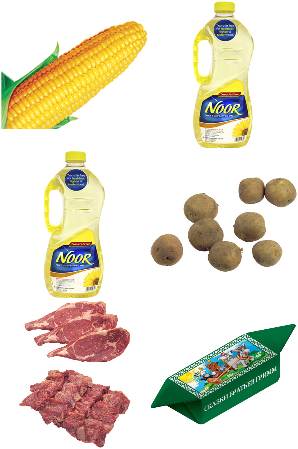 玉米食用油土豆牛肉免扣素材素材