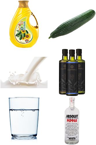 食用油黄瓜牛奶纯净水橄榄油免扣素材