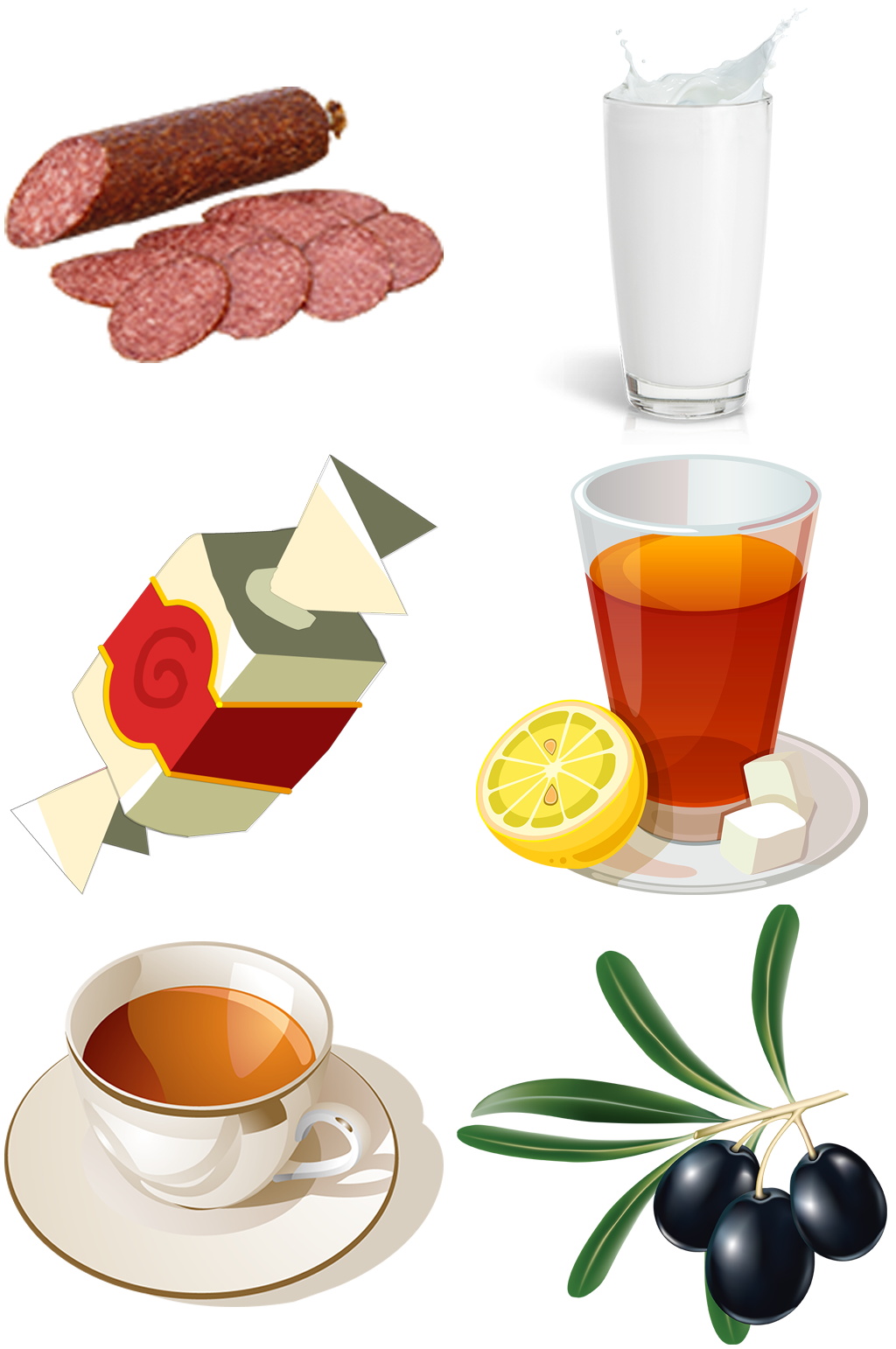 香肠汤牛奶柠檬汁槟榔食物免扣素材设计素材