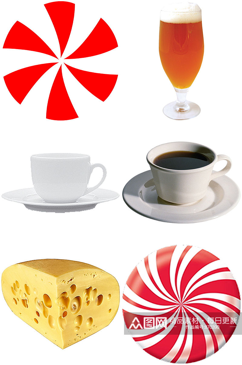咖啡酒类奶酪食品创意设计元素素材素材