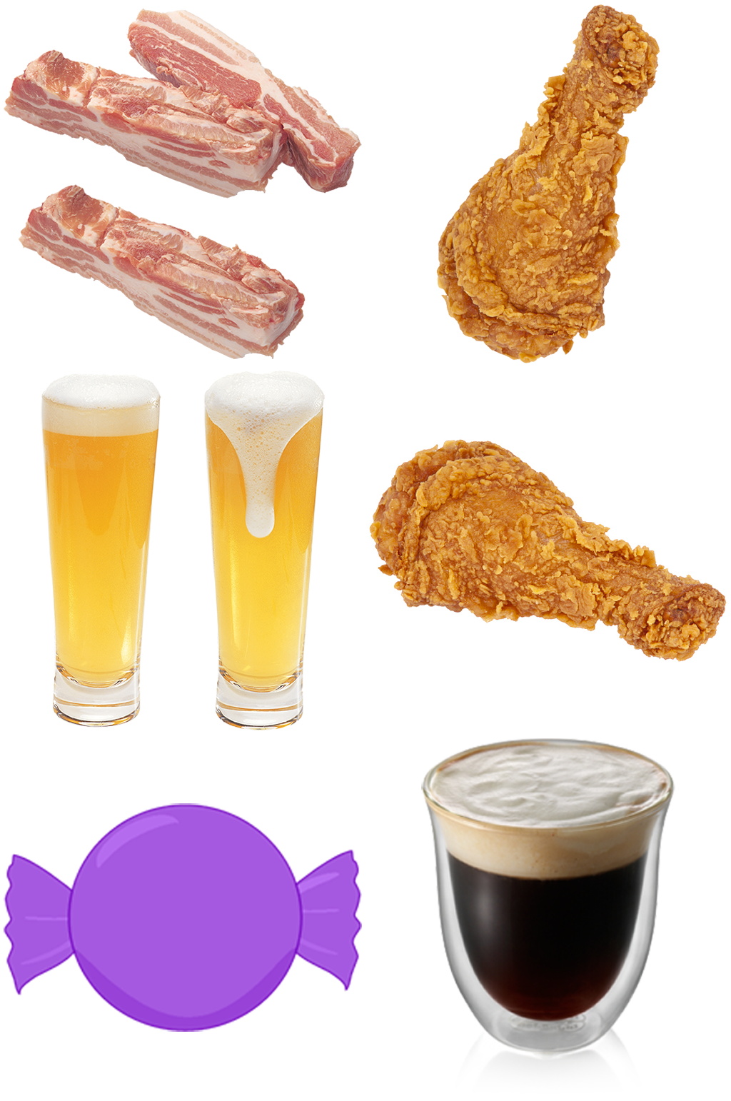 糖果咖啡食品鸡腿火腿创意设计素材素材