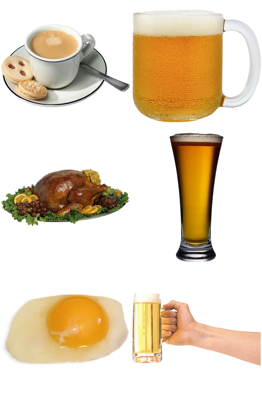 咖啡酒类啤酒烧鸡鸡蛋精美食品元素素材