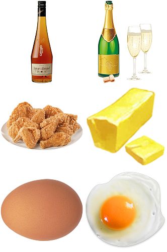 酒类炸鸡黄油鸡蛋精美食品元素