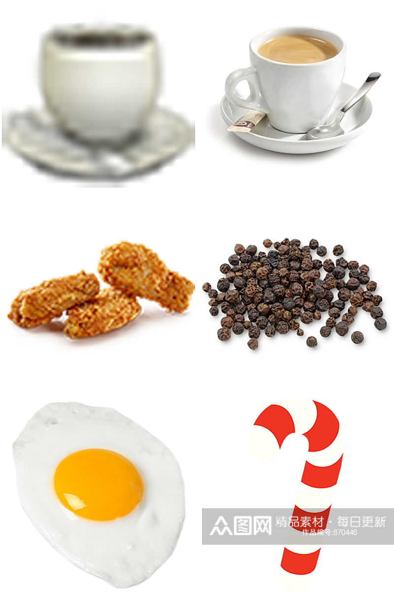 炸鸡棒棒糖鸡蛋咖啡精美食品元素素材
