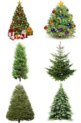 树木圣诞树免扣素材设计
