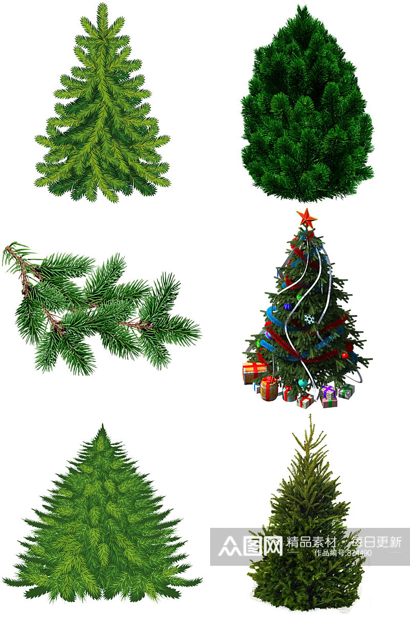 精品松树圣诞树免扣素材设计素材