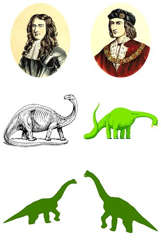 欧洲名人和恐龙免扣素材设计