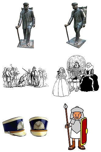 雕塑贵族法杖帽子公主皇帝免扣素材设计