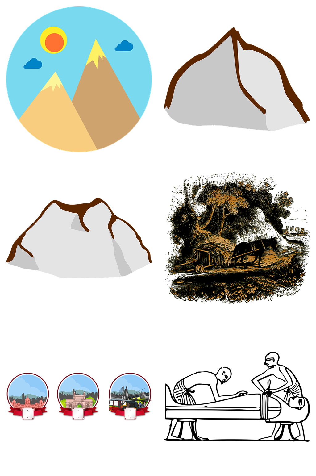 火山金字塔木乃伊免扣素材设计素材