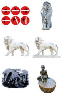 多款图标铜像雕塑雄狮雕塑免扣素材设计