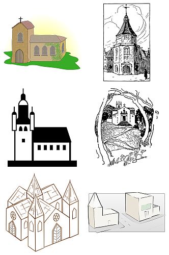 中世界古老建筑免抠素材