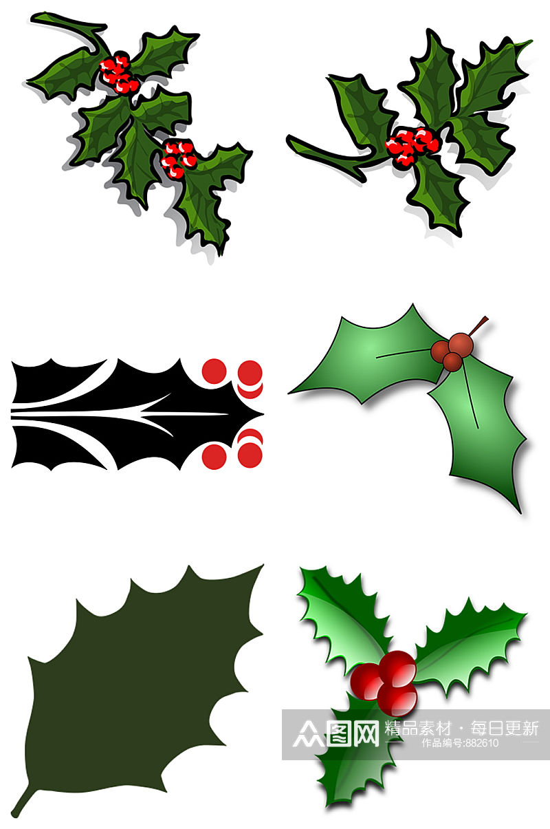 树叶圣诞节元素免抠素材设计素材