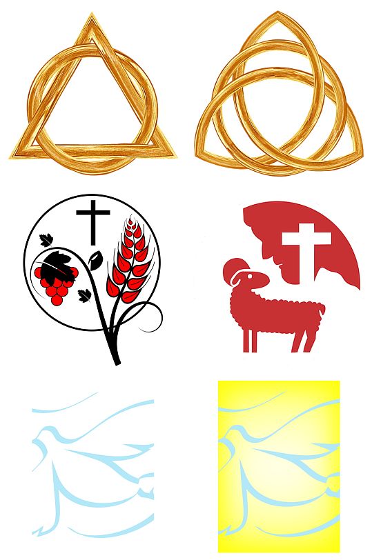 十字架鸽子免抠素材设计