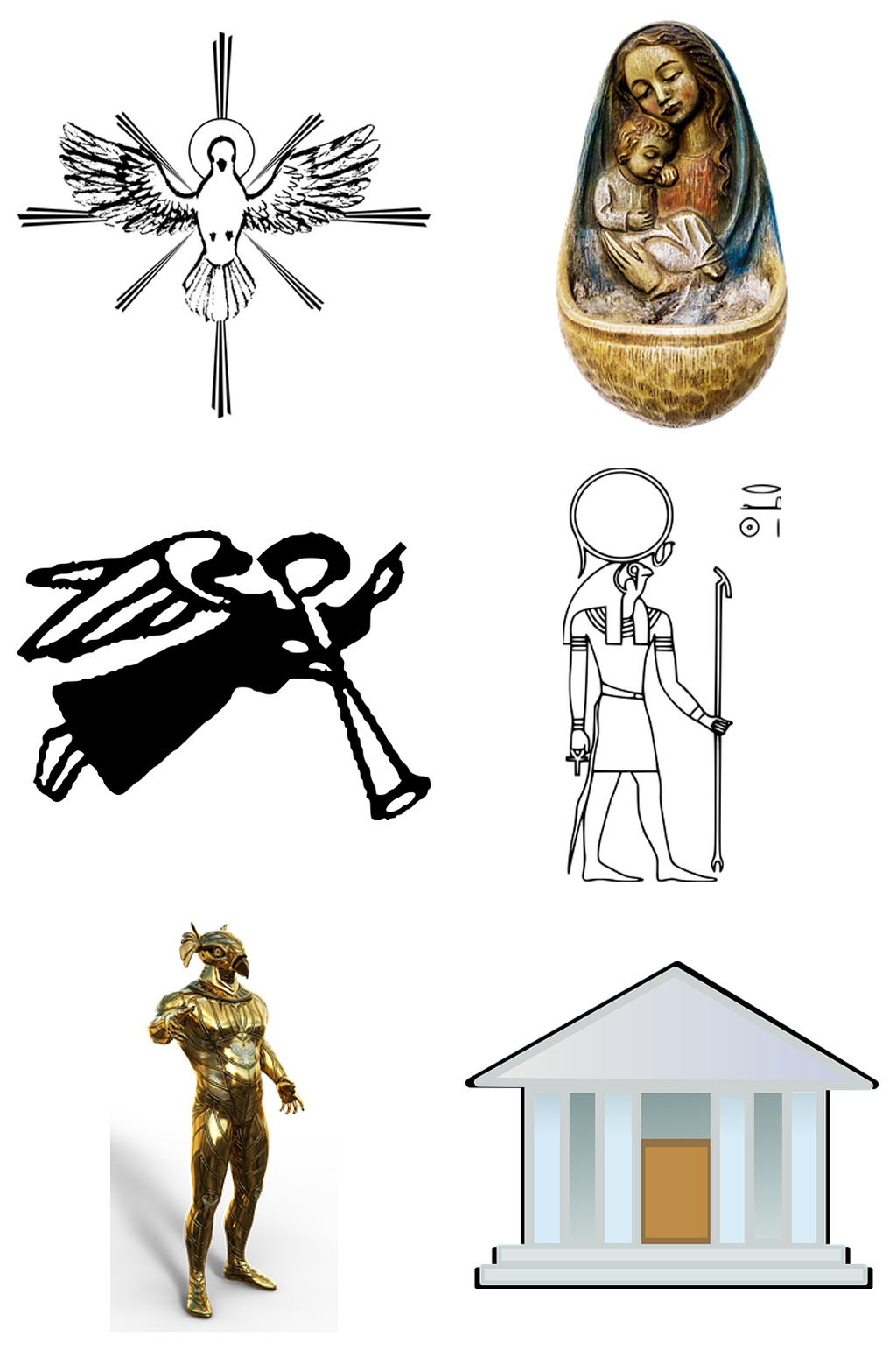 鸽子天使雕像房子免扣素材设计素材