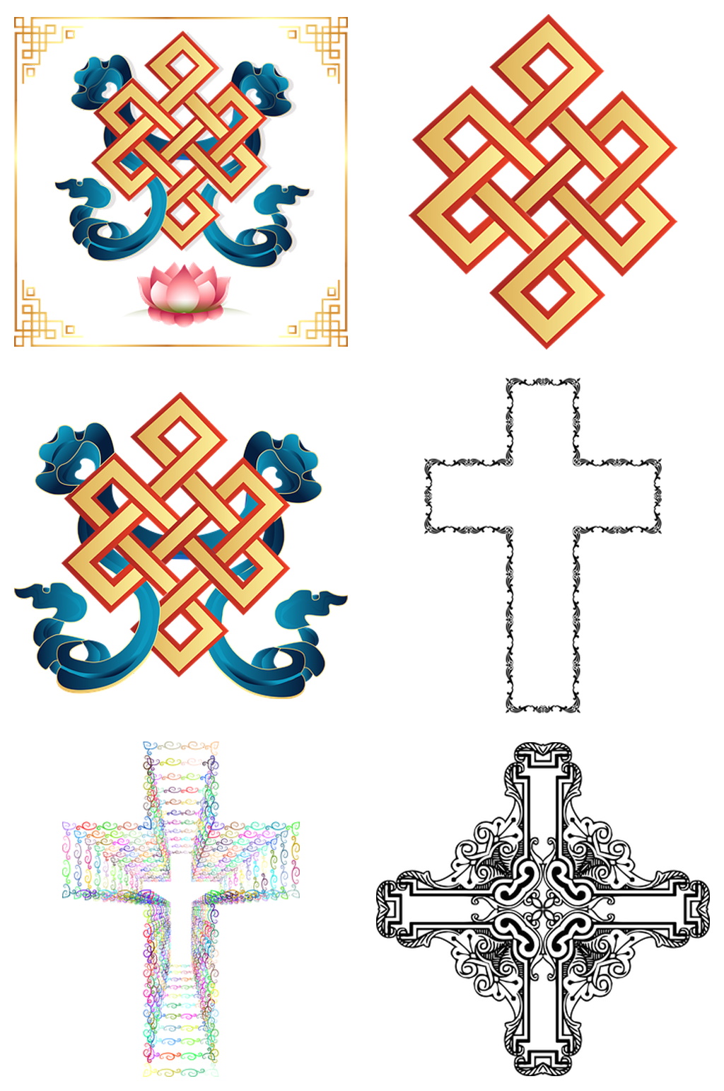 十字架花纹免扣素材设计