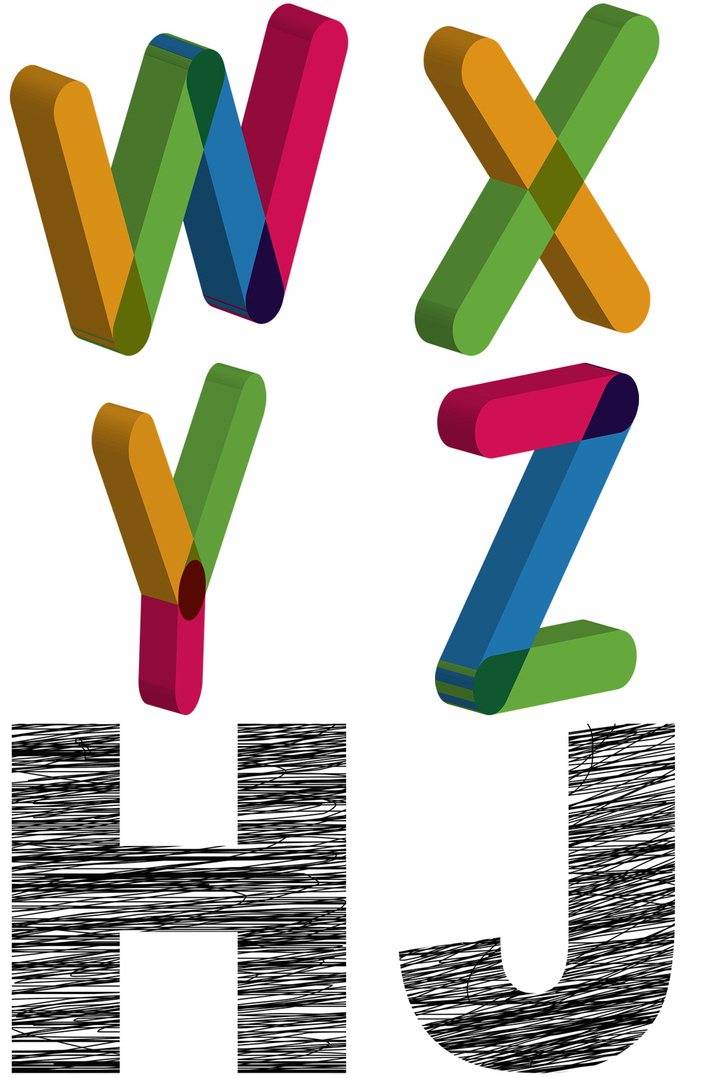 英文字体字母时尚素材