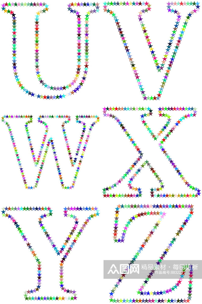 渐变英文字母大写素材素材