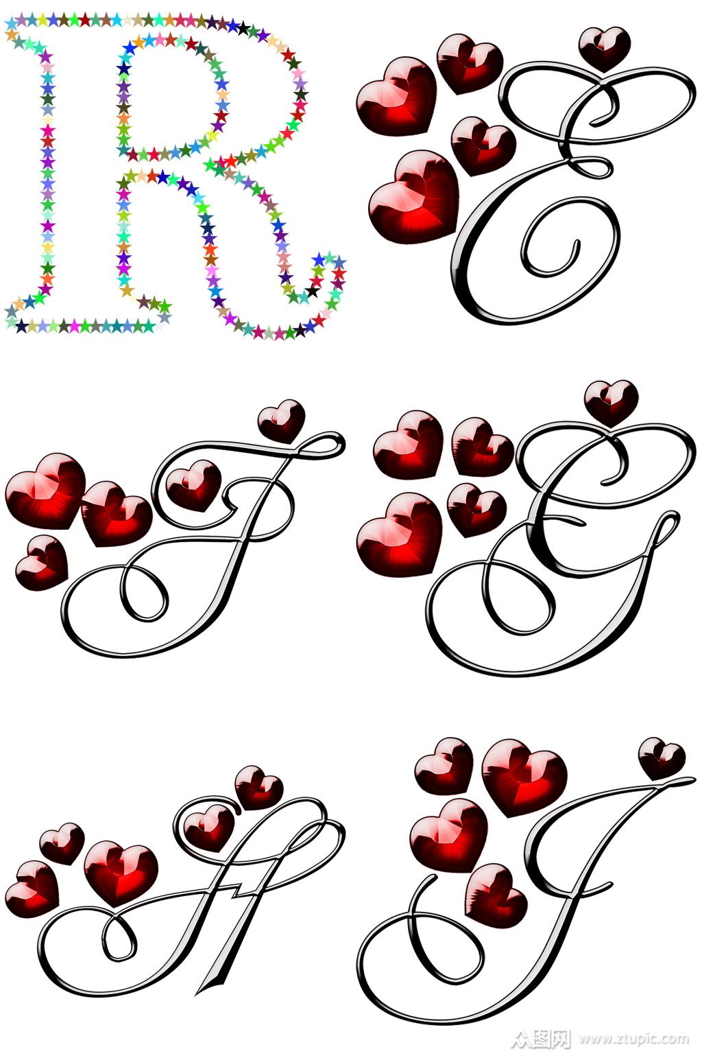 爱心精美音符素材矢量