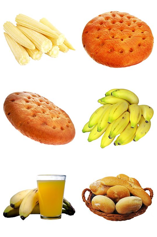 精品薯条面包玉米香蕉香蕉汁免扣素材设计