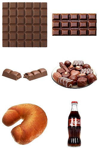 巧克力面包可乐免扣素材设计